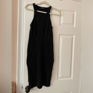 Gently loved 7 For All Mankind stretch knit black halter dress